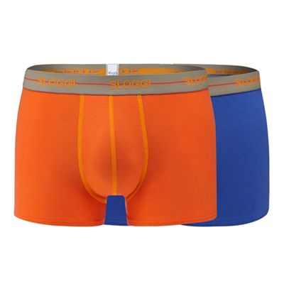 Pack of two orange and purple hipster trunks